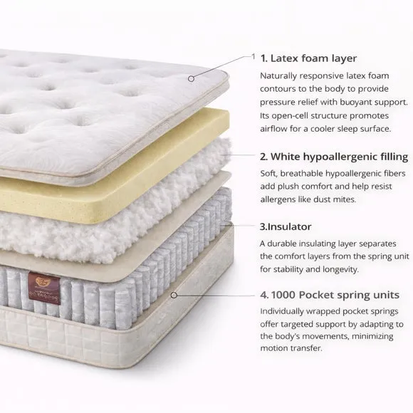 Sareer Matrah Latex Pocket Pillow Top Mattress 5