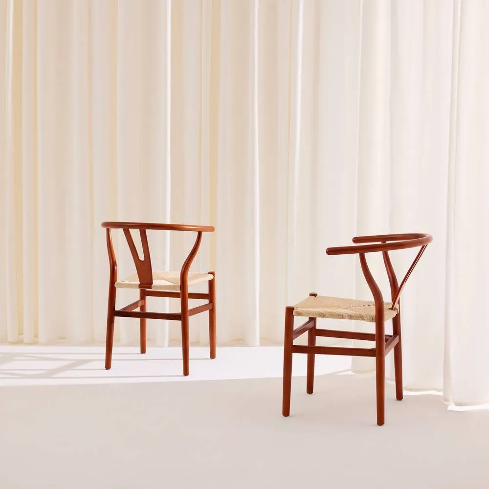 sweeek Set of 2 wooden chairs with rope seat in Dark Brown 6