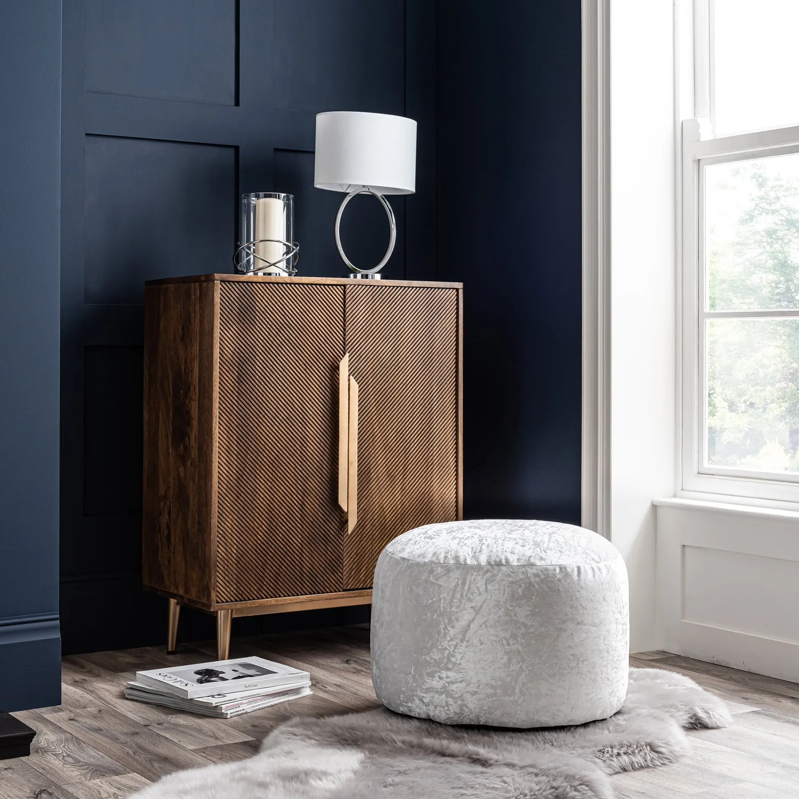 Starlet Pouffe White