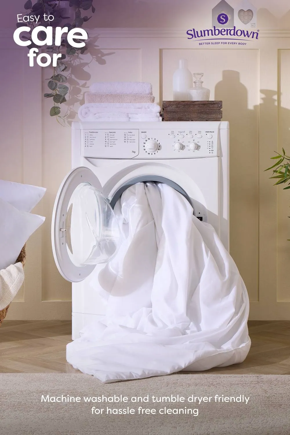 Slumberdown Feels Like Down 13.5 Tog (4.5+9 Tog) All Season Duvet in White 5