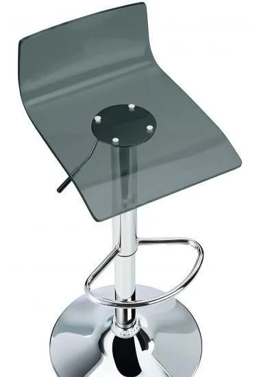 netfurniture Lombardi Z Shaped Faux Leather Bar Stool - White in Clear 2