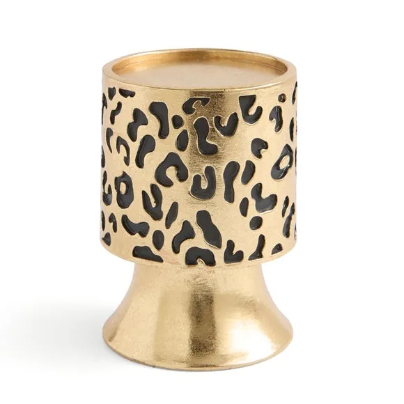 Gold Leopard Print Candle Holder 3