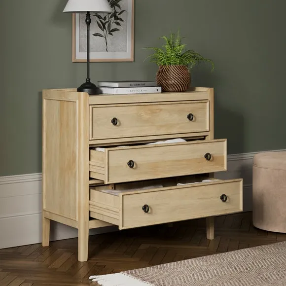 Portland 3 Drawer Chest, Mango Wood 2