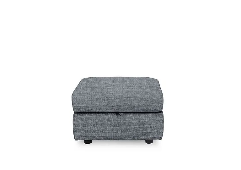 Compact Collection Lille Fabric Storage Footstool - Ash