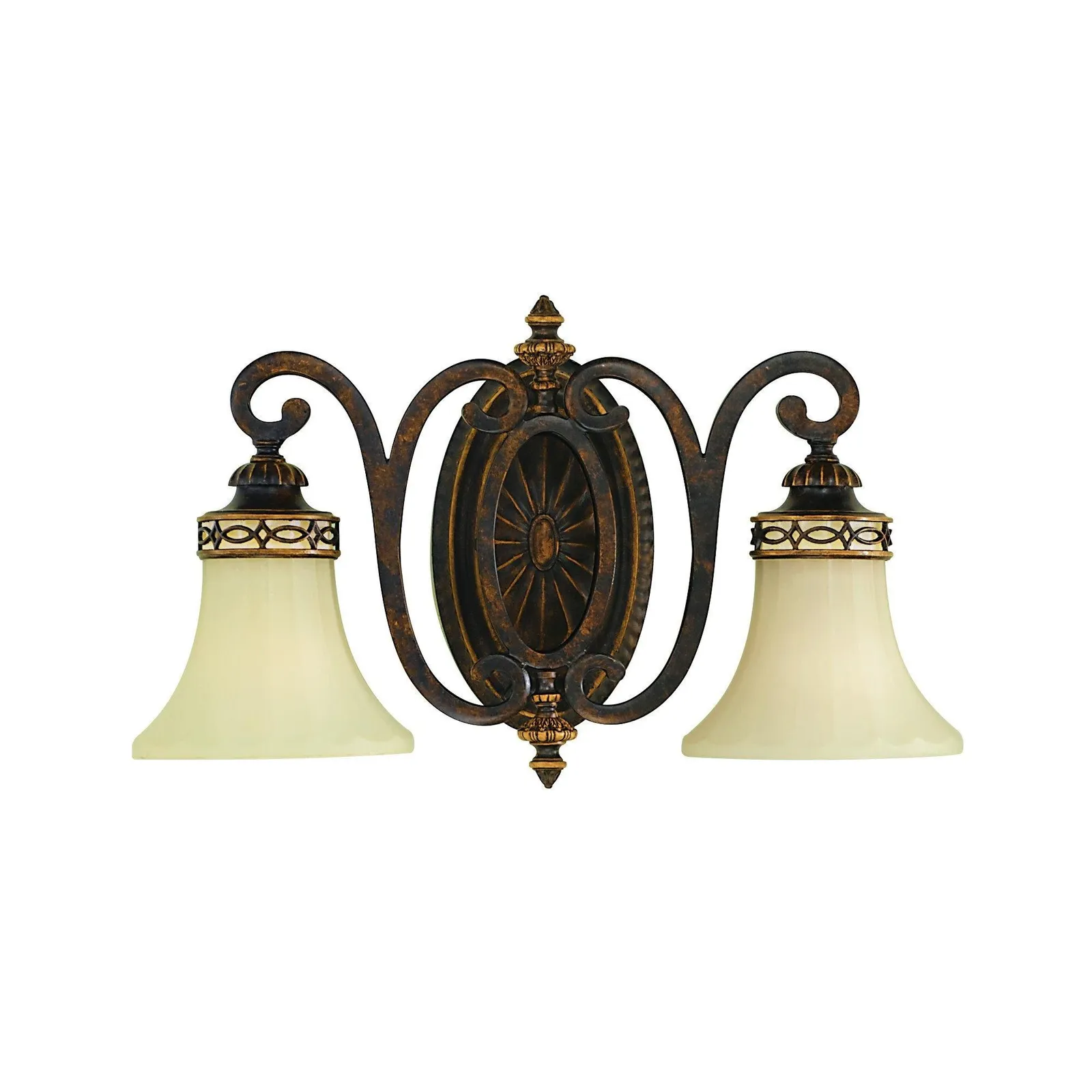 Netlighting Drawing Room 2 Light Indoor Wall Light Walnut E27 in Brown
