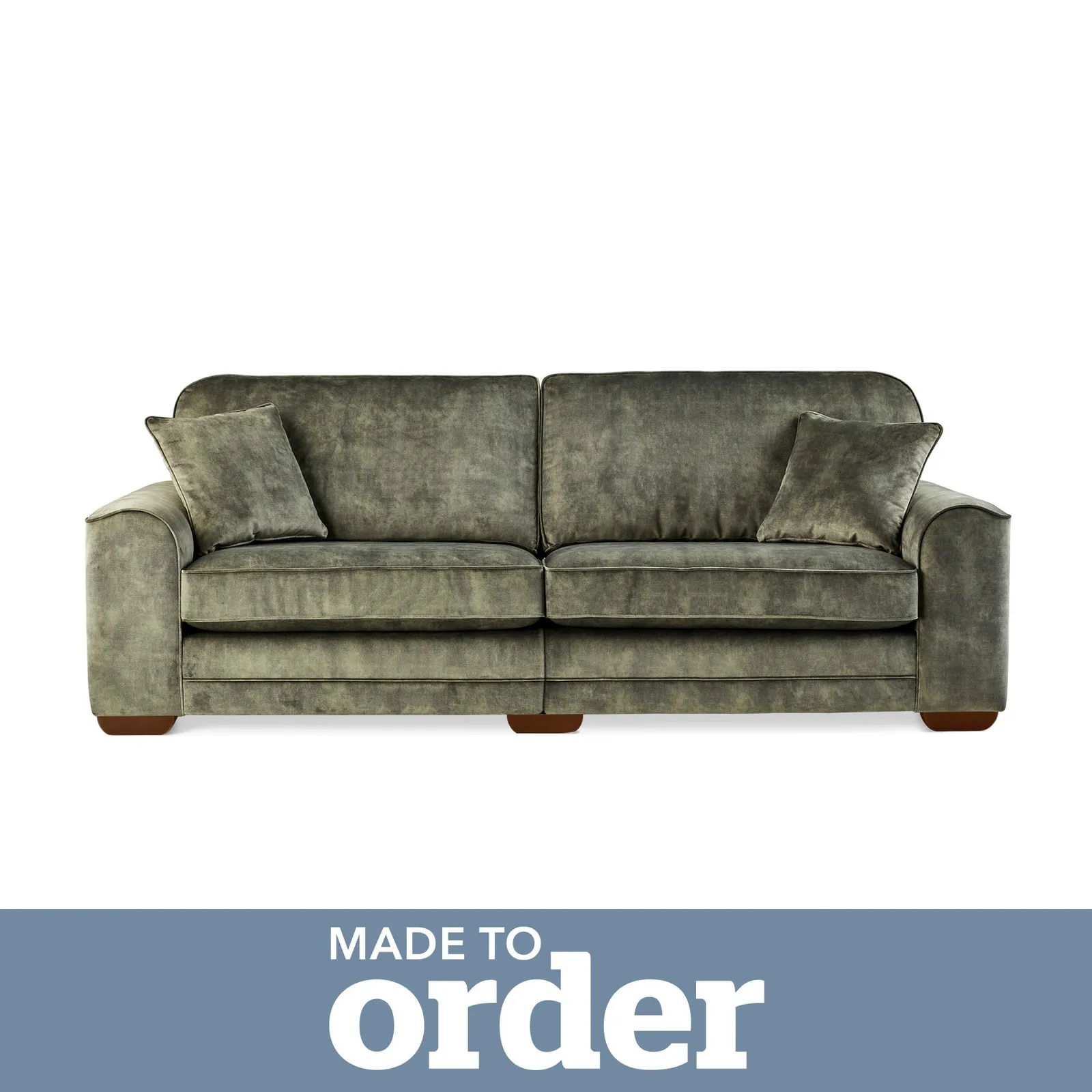 Morello 4 Seater Sofa Slub Velvet Green
