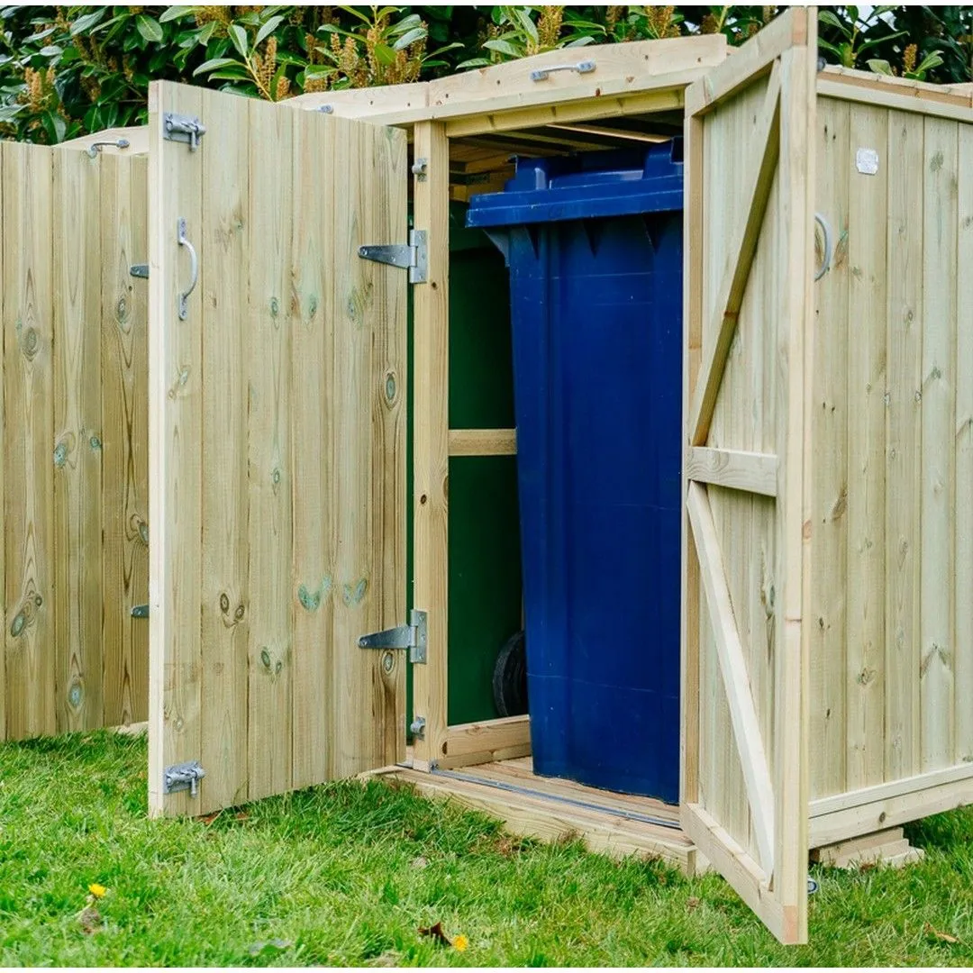 Buttercup Farm Shireburn Sextet Wheelie Bin Store, Timber, Fits 6 x 360L Wheelie Bins in Brown 3