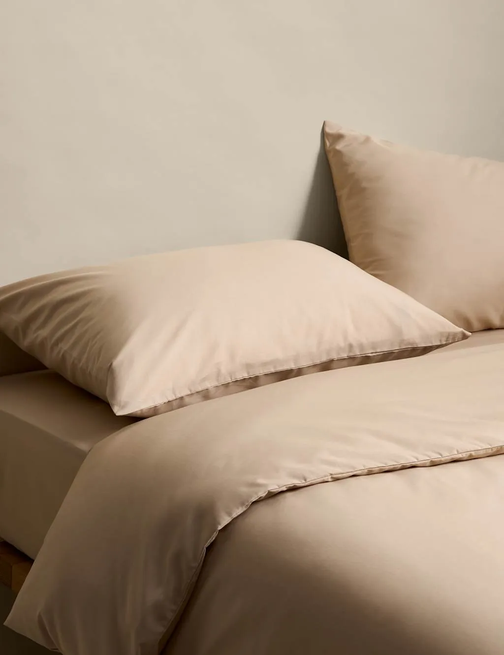 M&S Stay Cool Lyocell Rich Bedding Set Biscuit