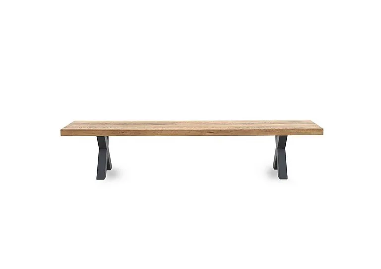 Njord Dining Bench with Metal X Shaped Legs - 180-cm - Bianca