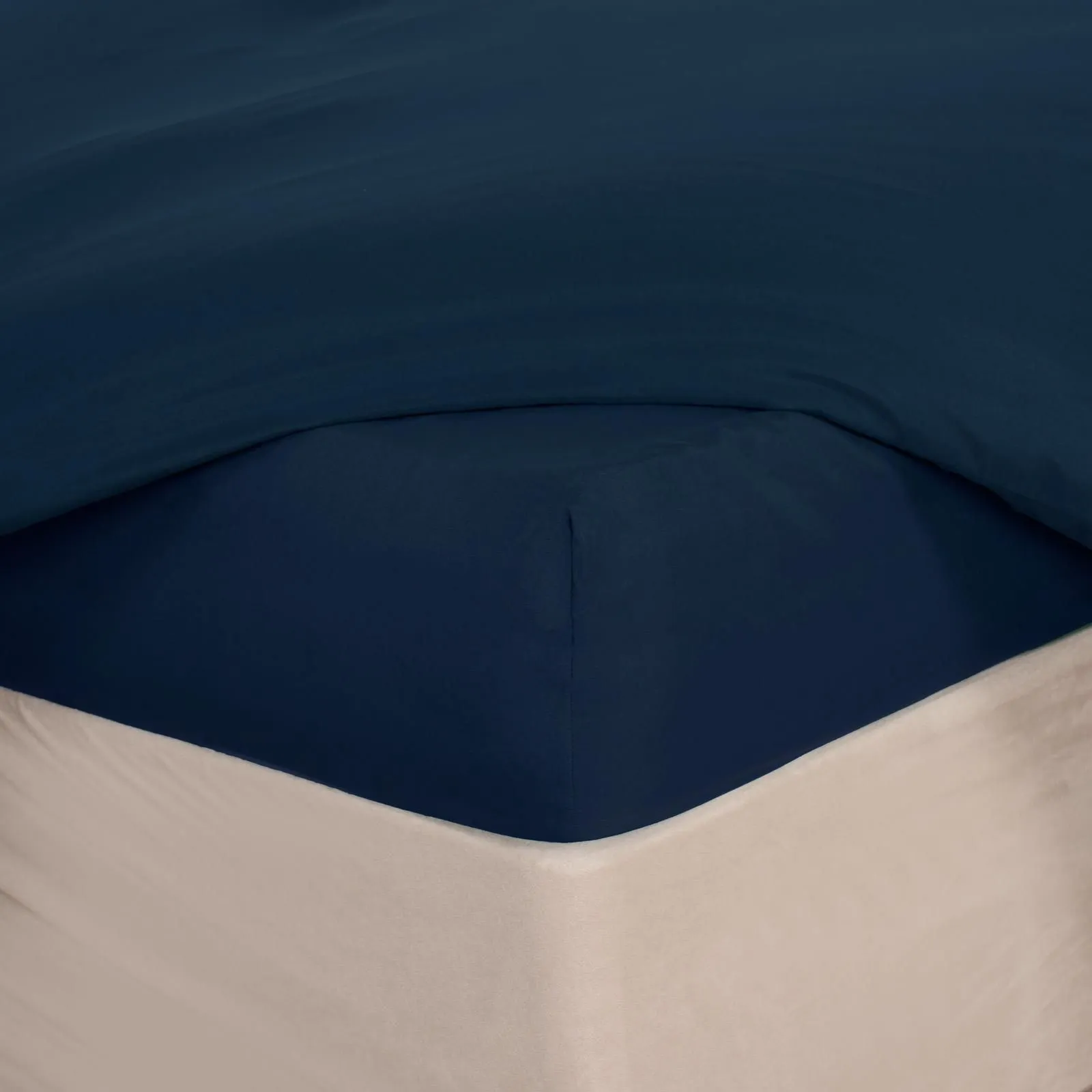 OHS Plain Bed Sheet Microfibre Deep Fitted Soft in Dark Navy | Size: Single Fitted