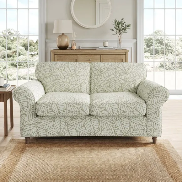 Flori Woven Leaf Fabric 2 Seater Sofa 1