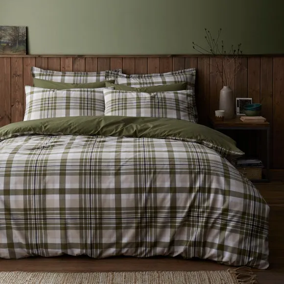 Oakley Woven Check 100% Cotton Duvet Cover & Pillowcase Set