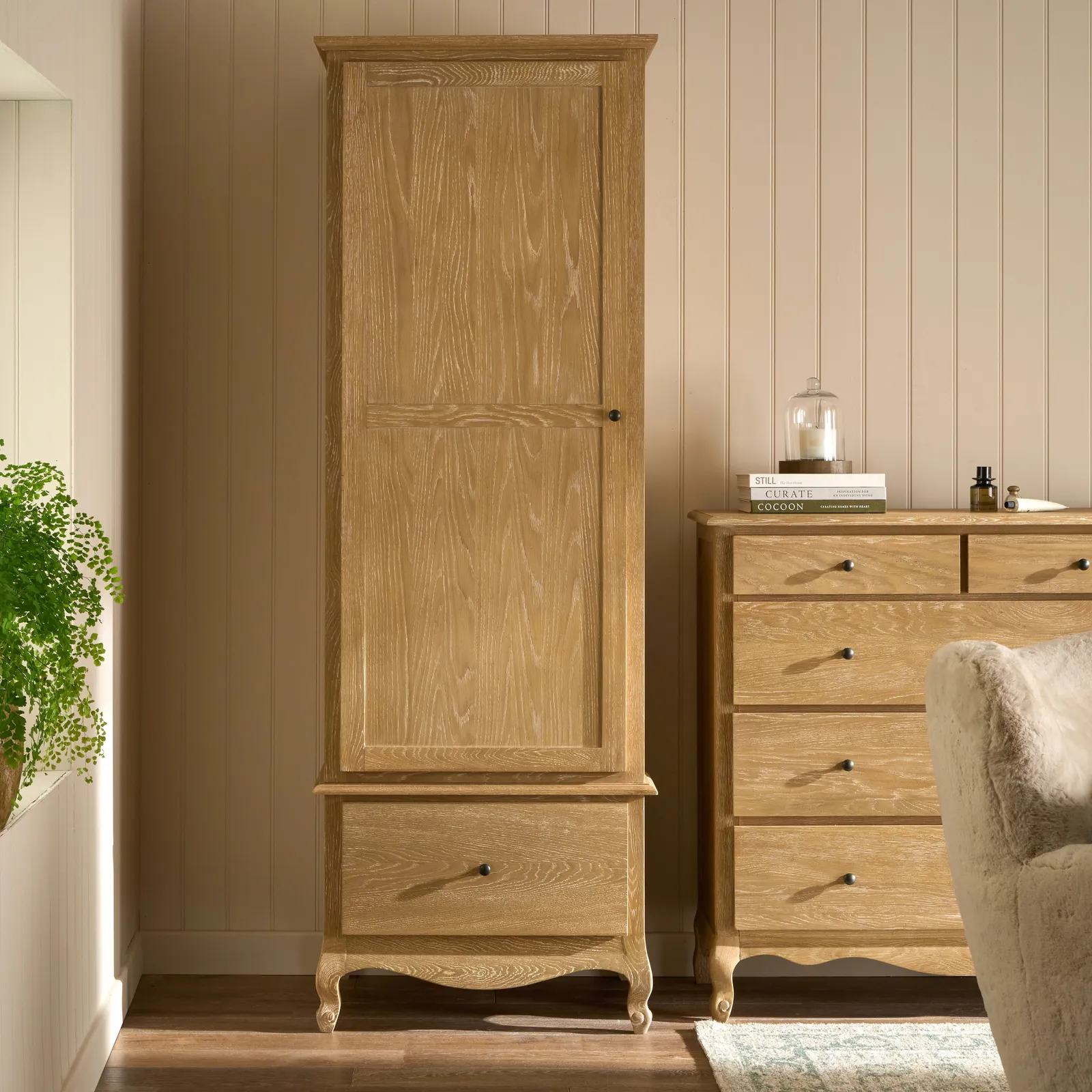 Sienna Beau 1 Door Wardrobe, Weathered Oak