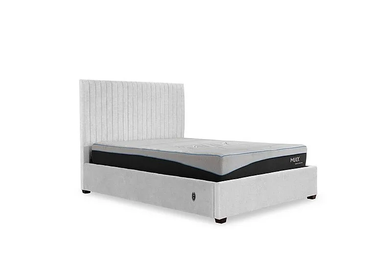 Sam 133cm Headboard Electric Ottoman Bed Frame - Double - Ciaga Silver