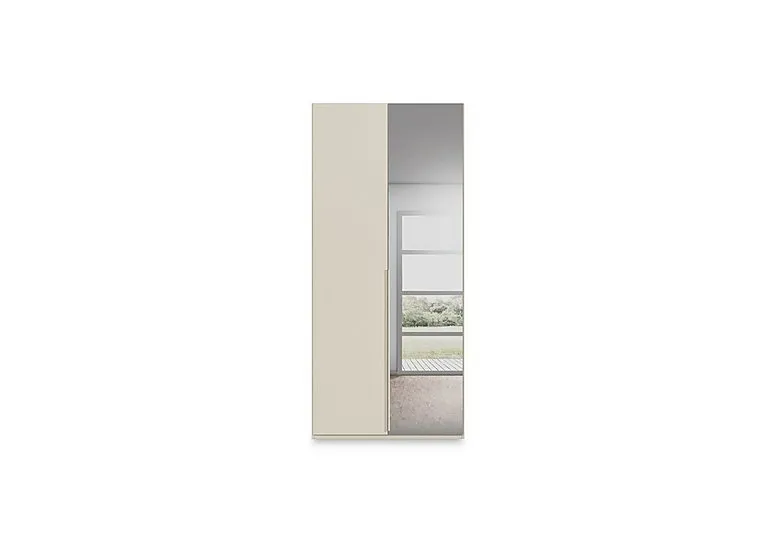 Haven 101cm 2 Door Hinged Wardrobe with 1 Décor Door and 1 Mirror Door