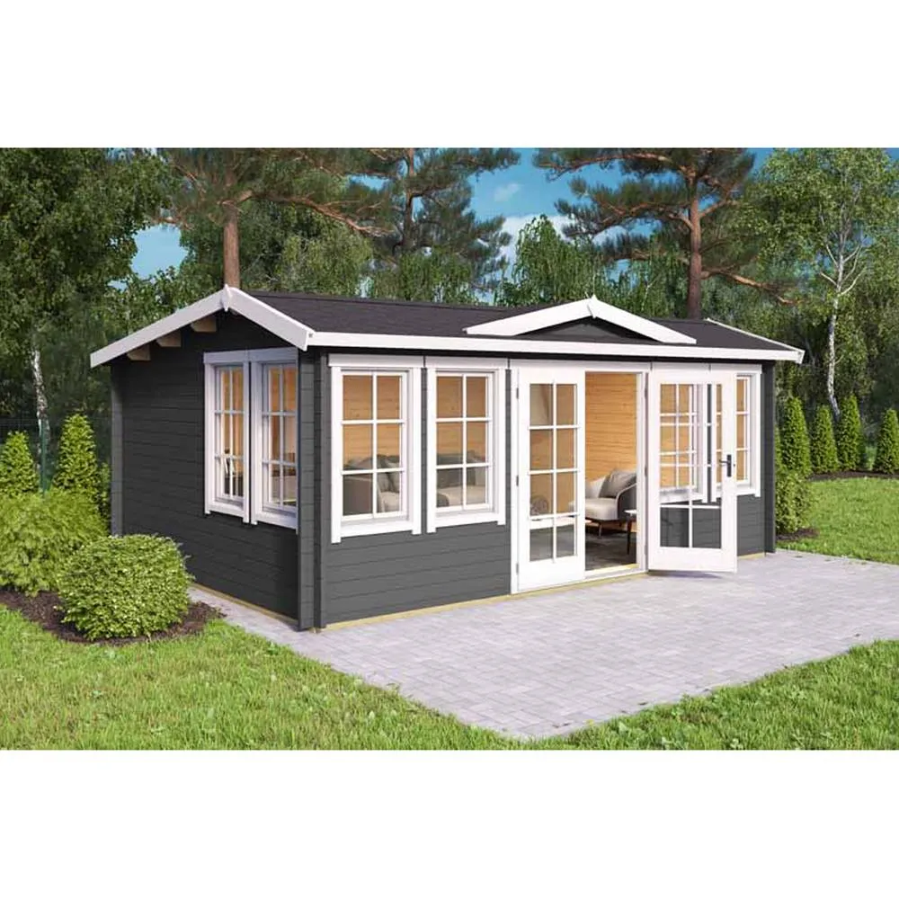 Lasita Maja Ltd Balmoral-Log Cabin, Garden Room, Home Office - L570xW421.3xH239.4 cm in Light Tan 4