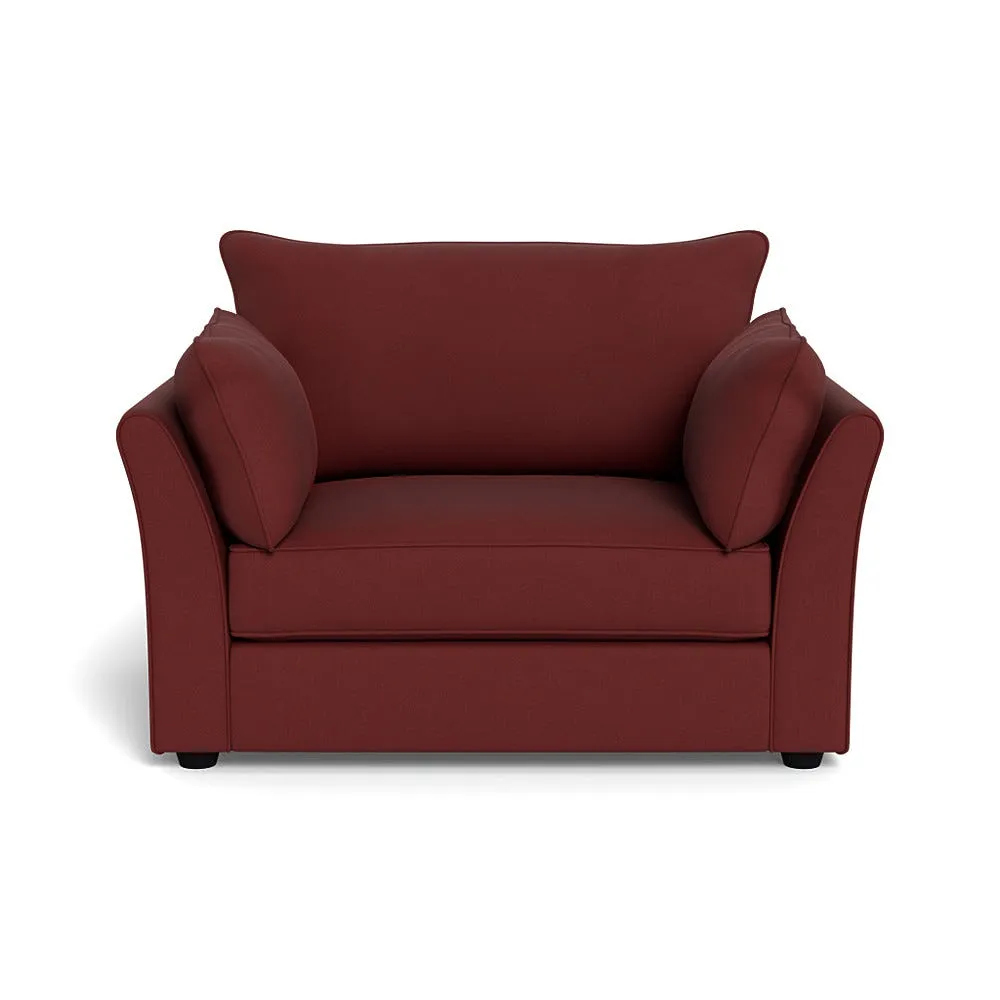 Heal's Tailor Loveseat Capelo Linen-Cotton Etruscan Red Black Feet