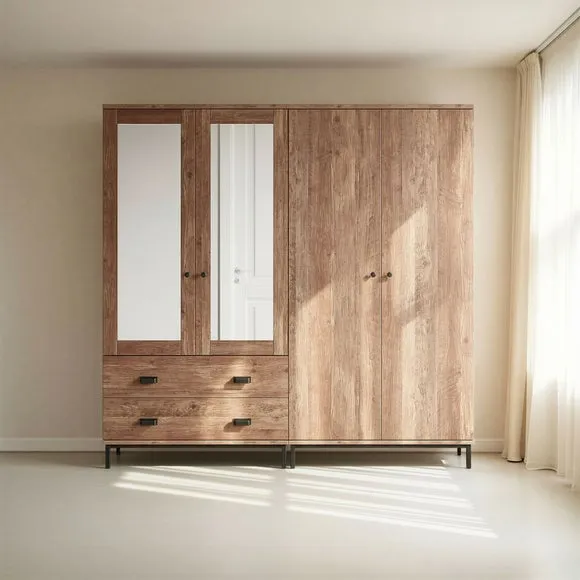 Fulton 4 Door Wardrobe, Pine