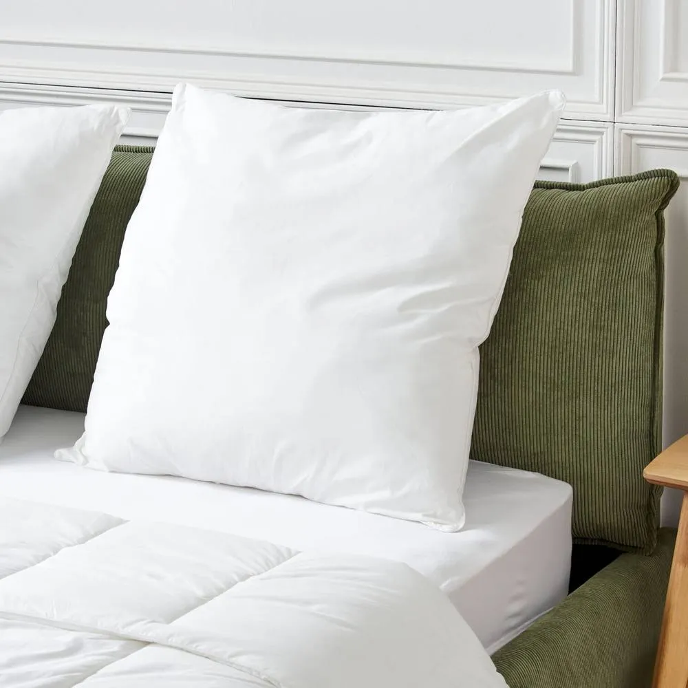 Wyld and Coco White Pillow Low Profile Japara Cotton and Lyocell Cover Polyester
