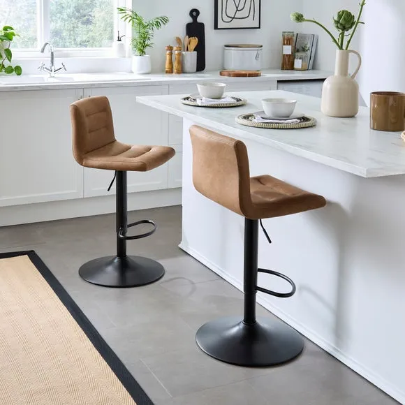 Jango Height Adjustable Bar Stool, Faux Leather 2