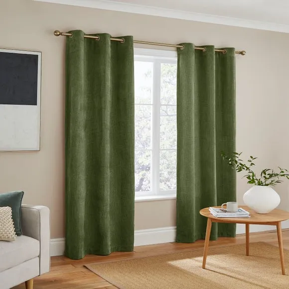 Ensley Chenille Blackout Eyelet Curtains 2