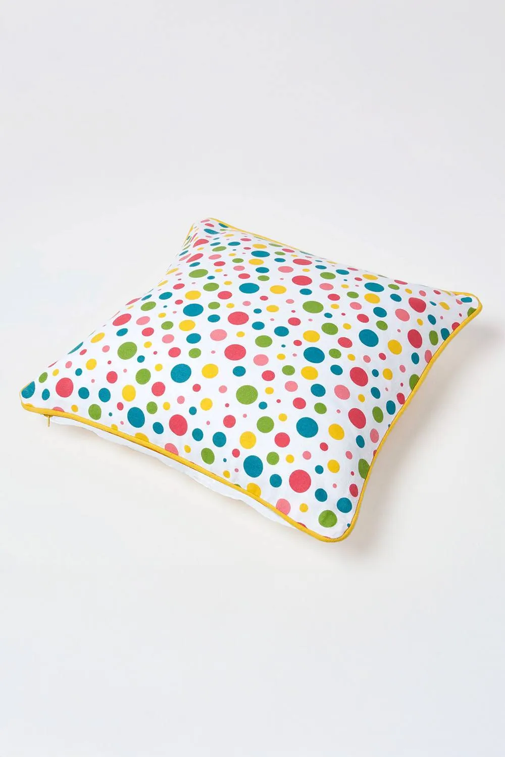 Homescapes Cotton Multi Colour Polka Dots Cushion Cover 5