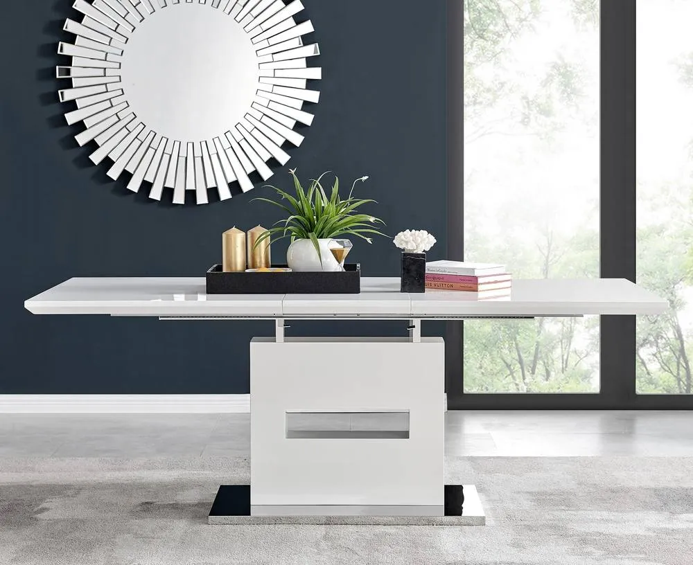 FurnitureboxUK Arezzo Large Extending Dining Table & 6 Lorenzo Chairs in Grey 4