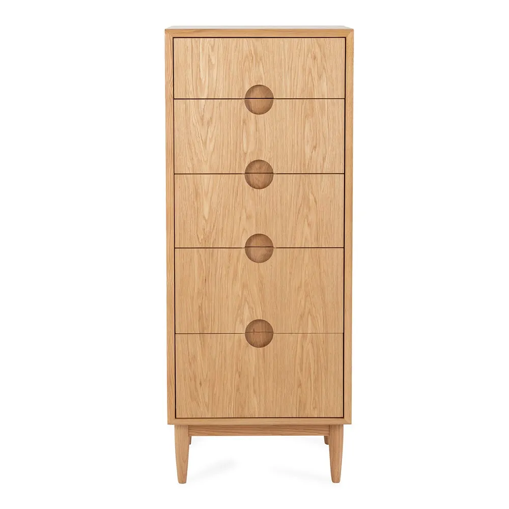 Heal's Amira Tallboy Chest of Drawers Oak 2