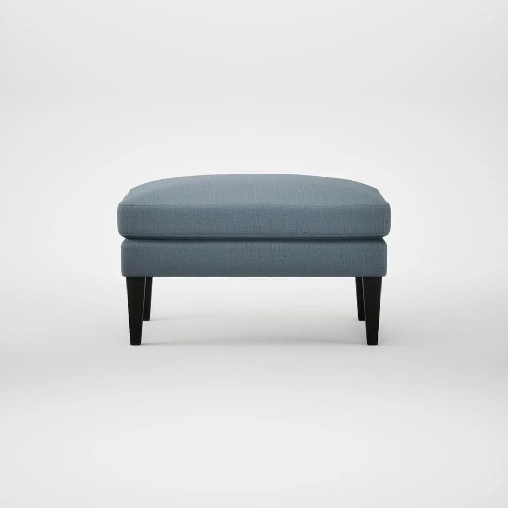 Heal's Wallis Ottoman Smart Cotton Linen Celestial Black Feet