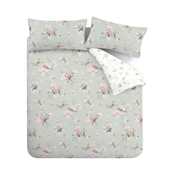 Catherine Lansfield Songbird Reversible Duvet Cover & Pillowcase Set 5
