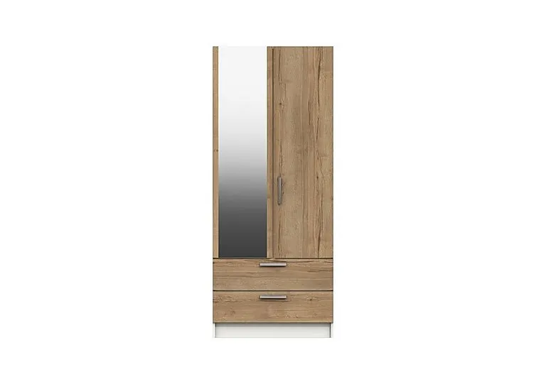 Waterloo 2 Door 2 Drawer Wardrobe with Mirror - White