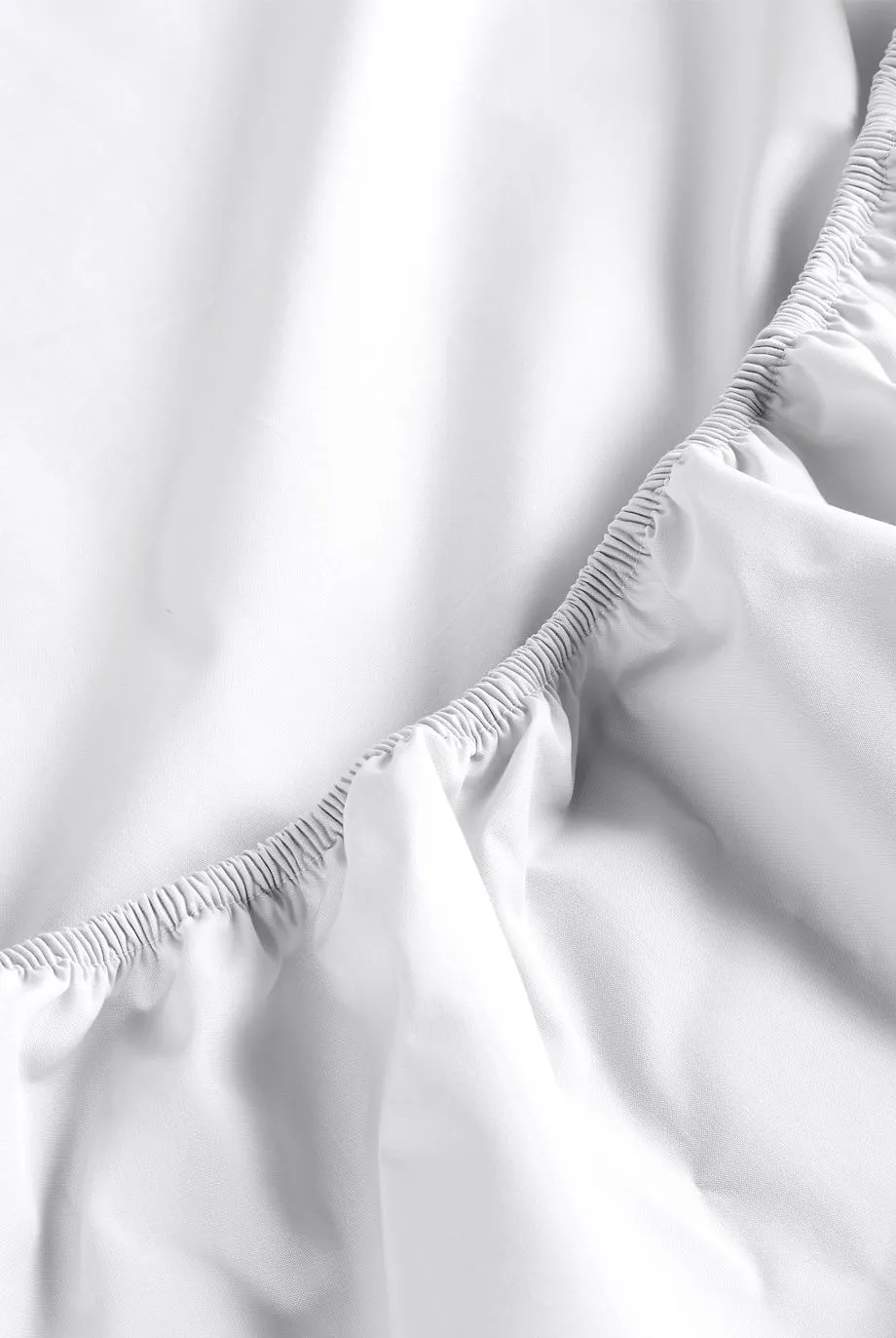 CHRISTY Pure Cotton Percale Fitted Sheets in White 5