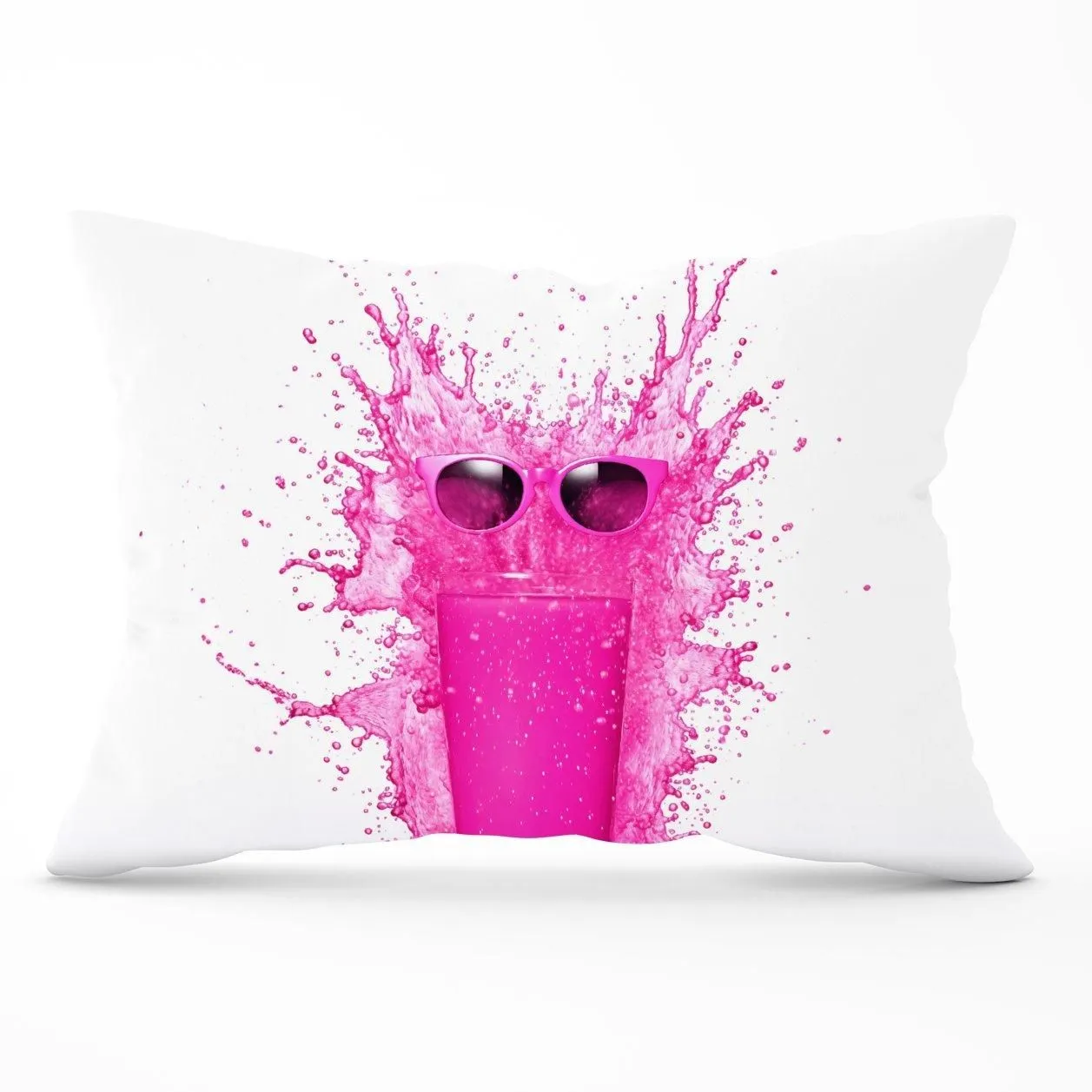 Warren Reed - Designer Pink Splashart Glass Cushions