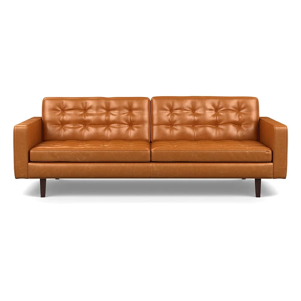 Heal's Hepburn 4 Seater Sofa In Stonewash Leather Toffee 1
