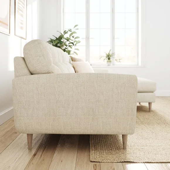 Sven Chunky Tonal Weave Large Corner Chaise Sofa 2