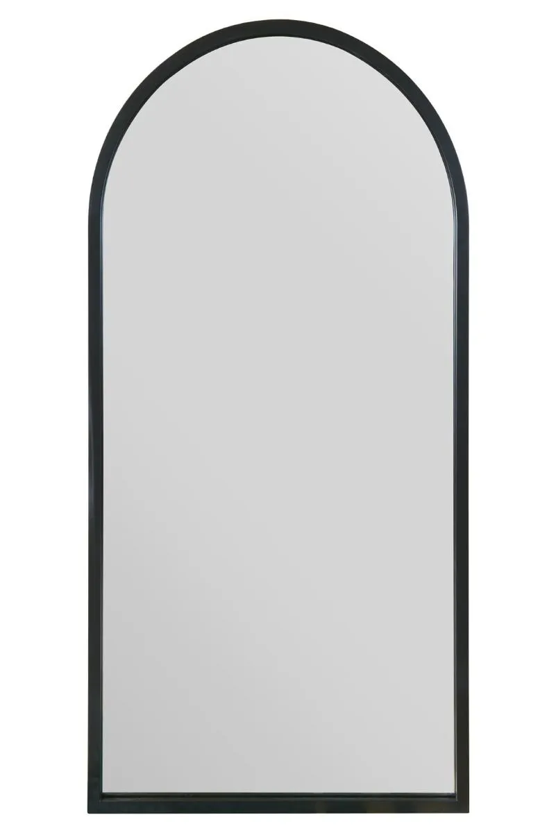MirrorOutlet Black Metal Framed Arched Garden Wall Mirror 47" X 23.5" (120 X 60CM) 4