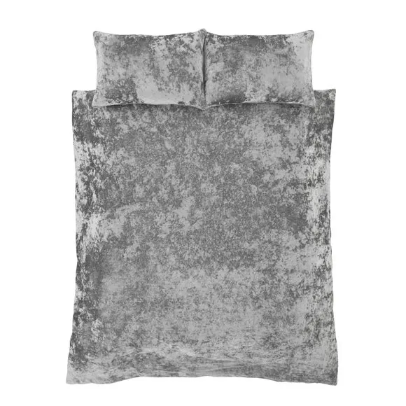 Catherine Lansfield Crushed Velvet Duvet Cover and Pillowcase Set 3