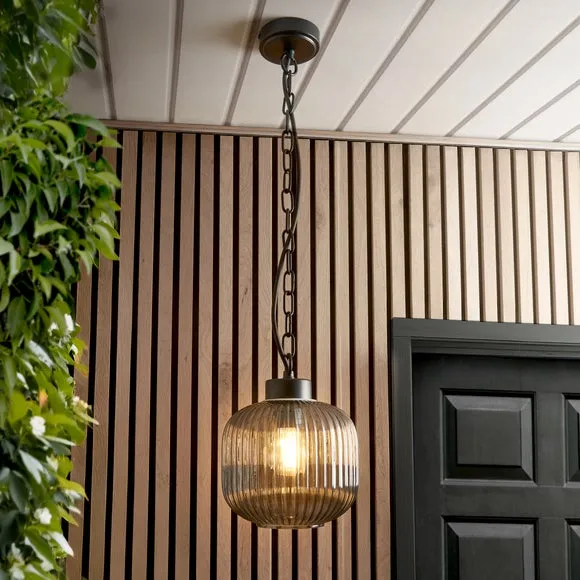 Riley Ribbed Industrial Adjustable Pendant Light