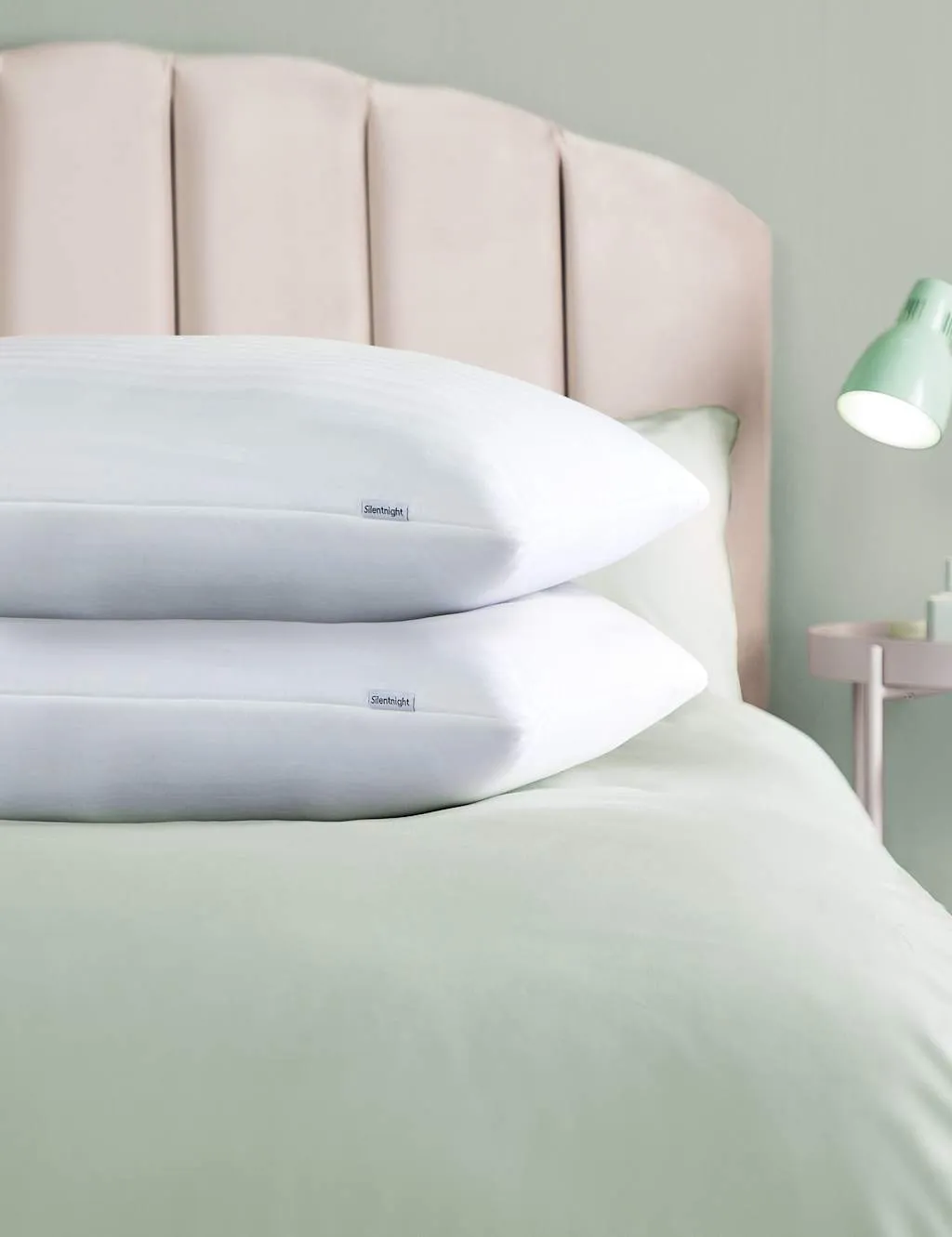 Silentnight 2 Pack Anti-Allergy Memory Foam Shell Pillows White