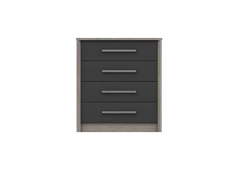 Euston 4 Drawer Chest - Grey Oak/Graphite Gloss