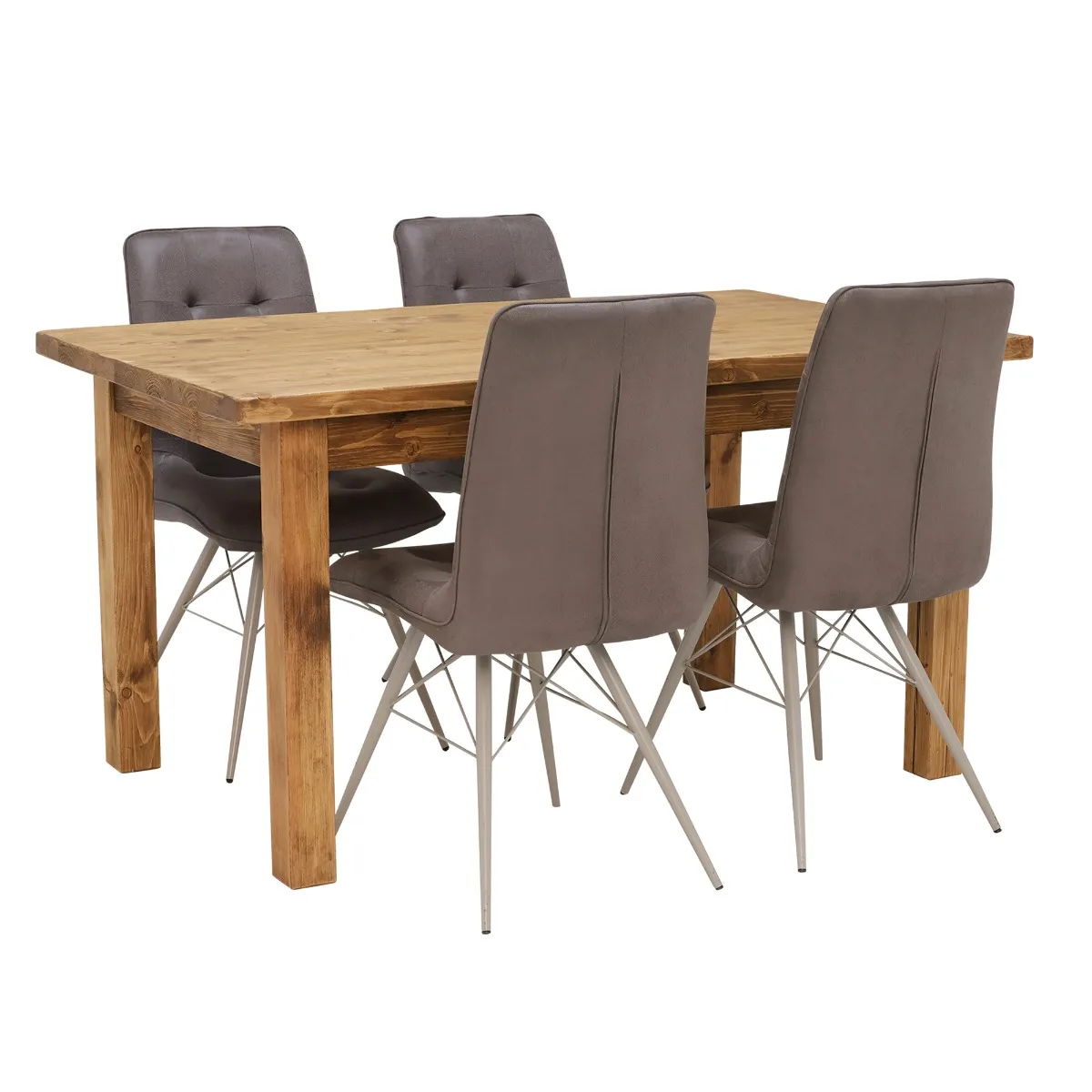 Covington Dining Table & 4 Hix Chairs, Grey | Barker & Stonehouse