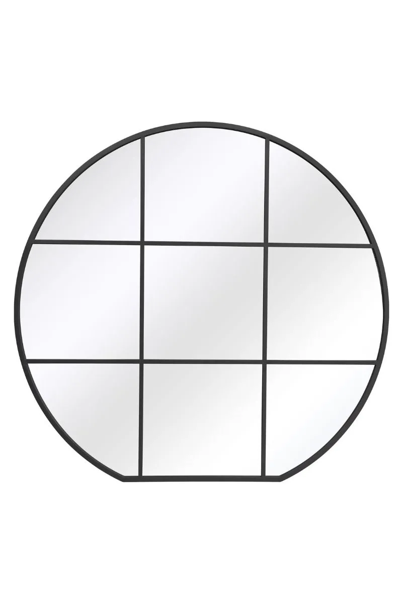MirrorOutlet Black Framed Flat Bottom Circular Garden Wall Mirror (189CM X 180CM) 6