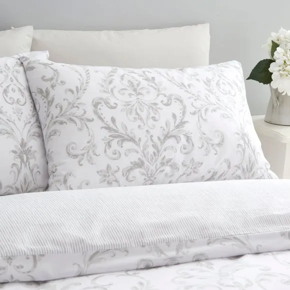 Ashleigh Damask 100% Cotton Duvet Cover & Pillowcase Set 2