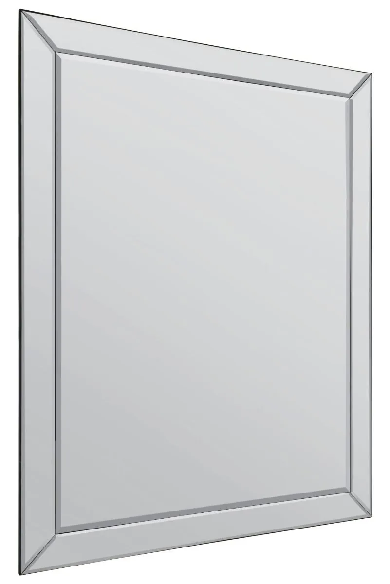 MirrorOutlet Horsley All Glass Modern Large Wall Mirror 137 x 107 CM in Silver 4