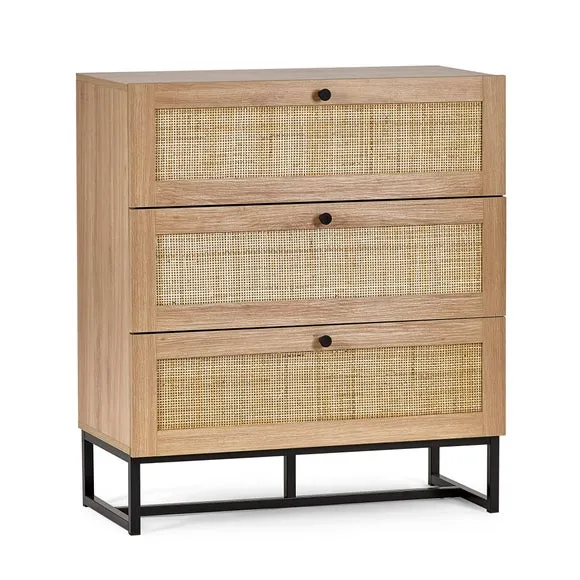 Hollis 3 Drawer Chest, Oak 2
