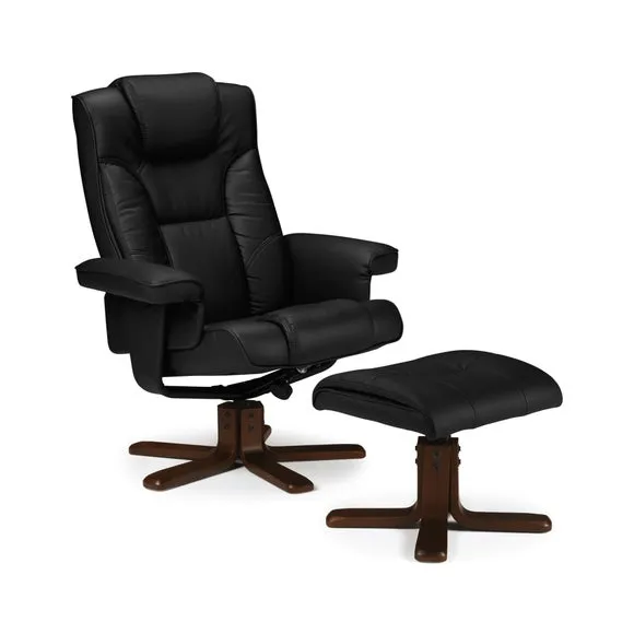 Malmo Faux Leather Swivel Recliner and Stool 2