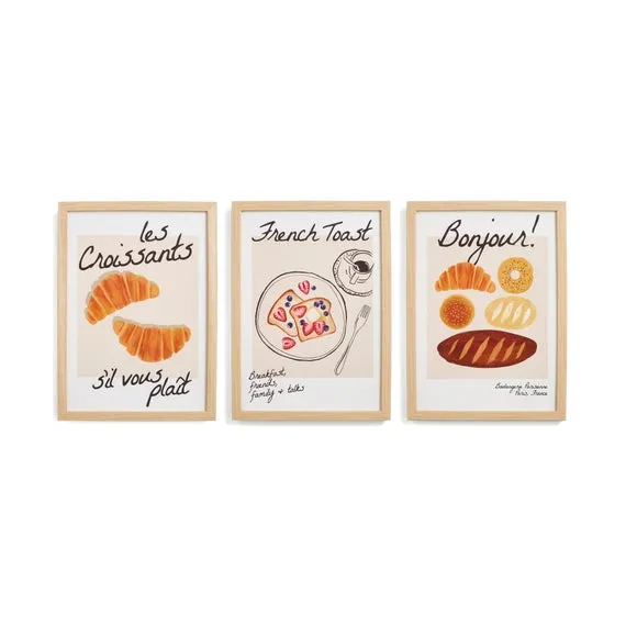 Set of 3 Bonjour Framed Prints 3