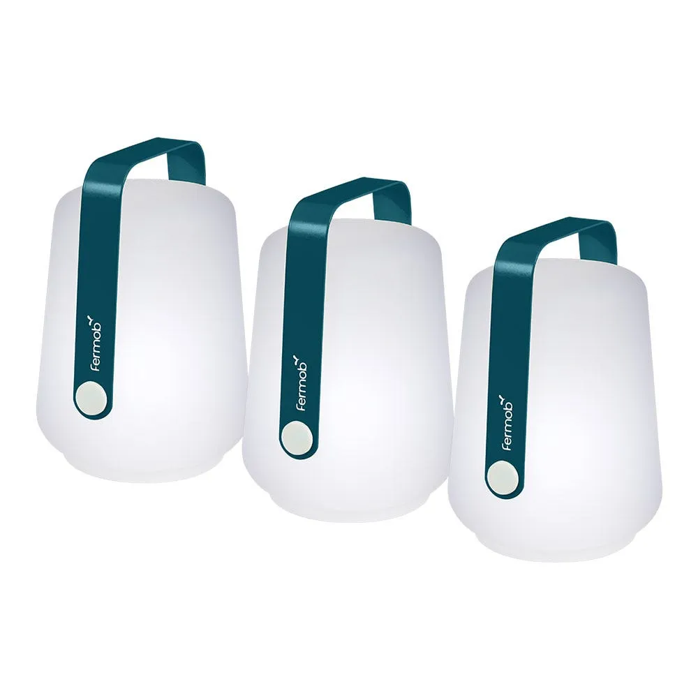 Fermob Balad LED Outdoor Set of 3 Table Lamps Acapulco Blue Small 2