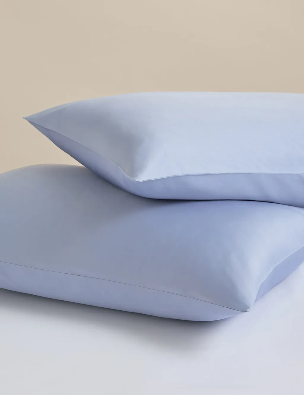M&S 2 Pack Rest & Renew Pure Cotton Pillowcases Soft Blue