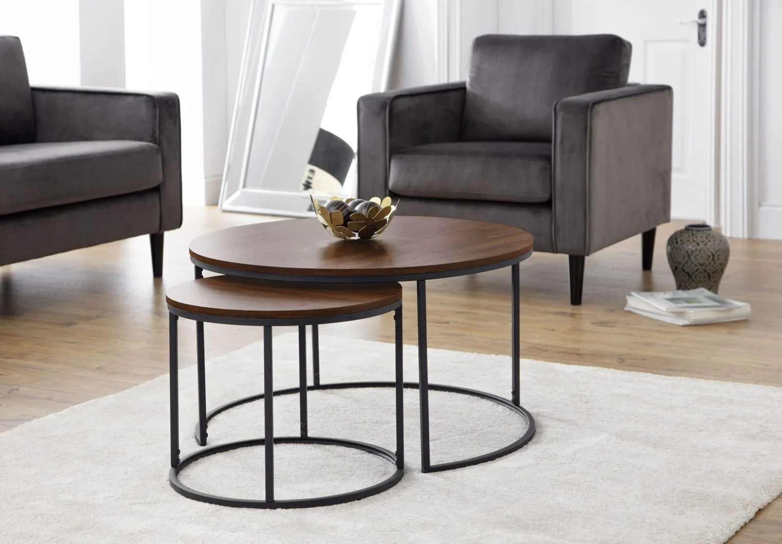 netfurniture Boyle Nest Coffee Table Oak in Light Oak